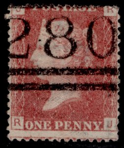 GB QV SG44, 1d lake-red PLATE 136, FINE USED. Cat £24. RJ