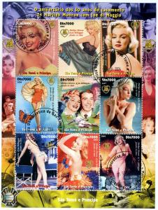 Sao Tome & Principe 2005 MARILYN MONROE Sheet Perforated Fine used Cancelled