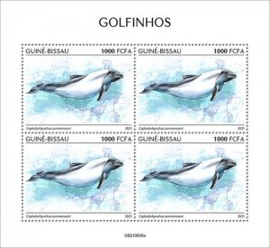 Guinea-Bissau - 2021 Commerson's Dolphin - 4 Stamp Sheet - GB210605f