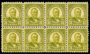 momen: US Stamps #560 Mint OG NH Block of 8 VF
