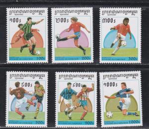Cambodia # 1590-1595, World Cup Soccer, NH, 1/2 Cat.