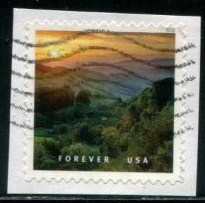 5298m US (50c) O Beautiful SA, used on paper