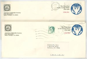 US U602 2 entire used envelopes