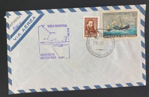 1969 Buenos Aires Argentina First Flight Airmail Cover FFC  To Mexico City Mexic