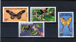 Central African 1976 BUTTERFLIES set(4) Sc# 253/4C145/6 MNH VF