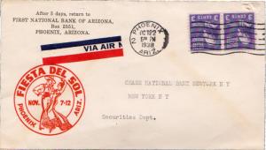 United States Arizona Phoenix 1938 machine  3c Jefferson Prexie (2) Airmail  ...