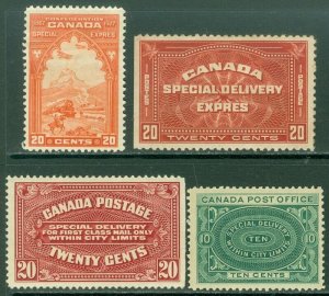 EDW1949SELL : CANADA 1898-1930 Scott #E1-4 Fine-Very Fine, Mint OG. Catalog $330