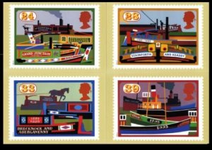 STAMP STATION PERTH G.B. PHQ Cards No.154- Set of 4 - Inland Waterways Mint 1993