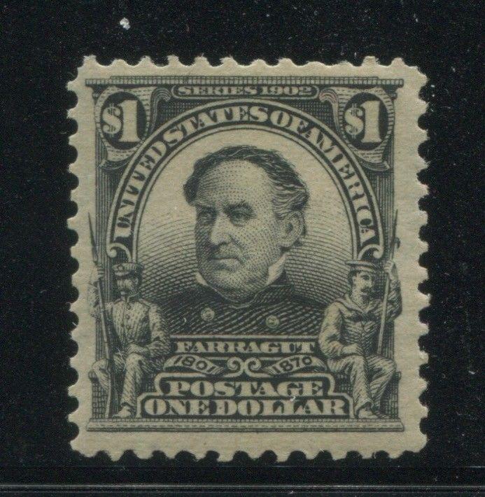 1903 US Stamp #311 $1 Mint Hinged VF Original Gum David G Farragut 
