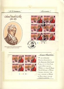 Isle Of Man Mark Wilks First Day Cover and Block 4 Stamps