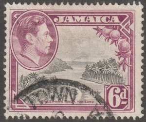 Jamaica, stamp, Scott#123,  used, hinged,  6d,