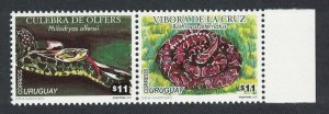 Uruguay Urtutu Pit Viper Colubrid Snake 2v pair 2001 MNH SG#2672-2673