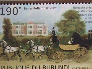 ​BURUNDI STAMP 2012 SC#1242 PAINTING OF HORSE & WAGONS MNH S/S SHEET