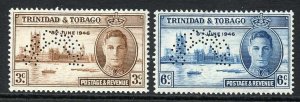 Trinidad and Tobago SG252s/8s 1946 Victory Perf SPECIMEN Fresh M/M FRESH Colour