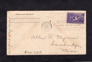 855 Baseball, FDC no cachet addressed to Minn.