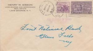 United States York Lake George 1933 numeral duplex  3c N.R.A. and 10c Motorcy...