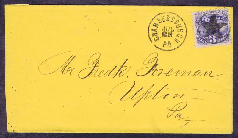 SC# 114 ON CVR, SON STRIKE 5 PT STAR IN CIRCLE FANCY CANCEL, PA PMK, GEM!!  