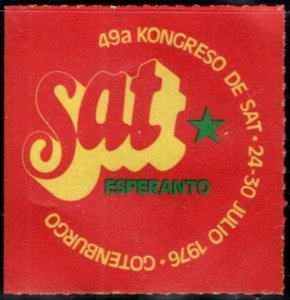 1976 Sweden Poster Stamp 49th Congress Of SAT Esperanto Goteborg 24-30 July