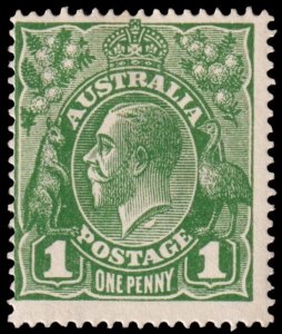 Australia Scott 23 Error, Green, Perf. 14 (1924) Mint H F-VF M