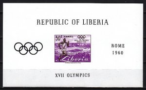 Liberia 1960 Sc#C127 ROME OLYMPIC GAMES Souvenir Sheet Imperforated MNH