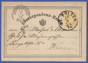 AUSTRIA 1871 2kr postal card, Mi P2 Used VF, German language, ST POLTEN cancel