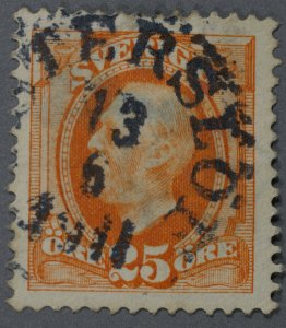 Sweden #61 Used Fine/VF HRM Place Cancel ...TERSLOF Date 13 6 1911 Good Color