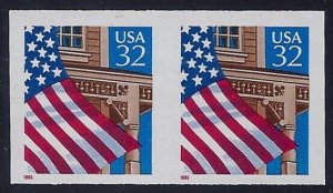 2913a - XF Imperf Error / EFO Pair Flag Over Porch FOP Mint LH