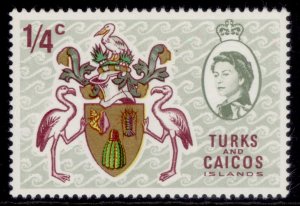 TURKS & CAICOS ISLANDS QEII SG297a, ¼c bronze-green & multicoloured, LH MINT.