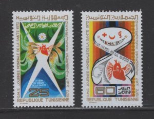 Tunisia #594-95 (1972 World Health Day set) VFMNH  CV $1.20