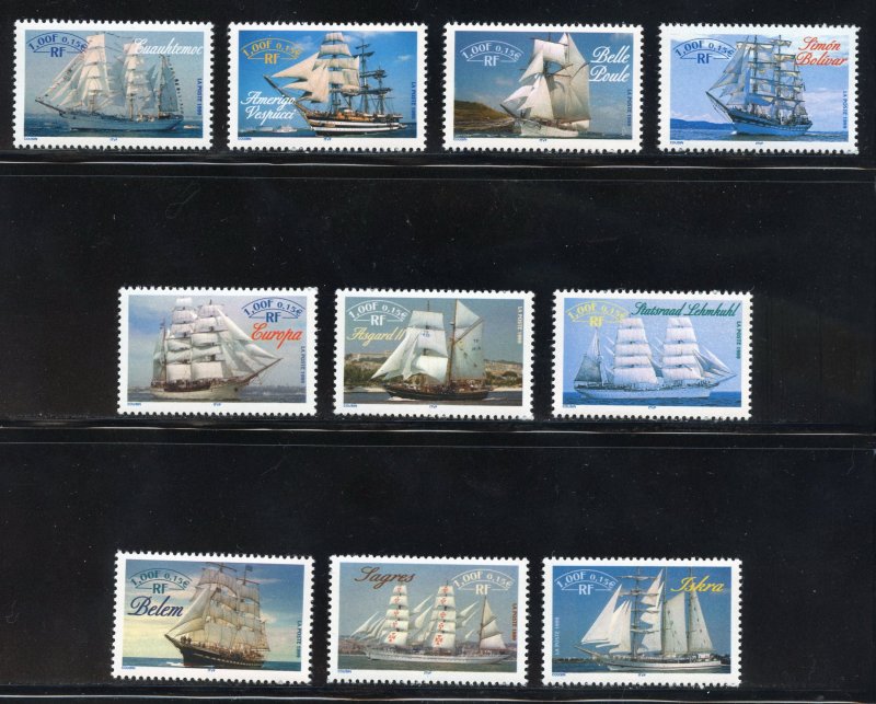 France 2736 a-j MNH 1999 Sail Ship Set