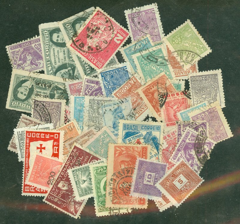 selection Brazil 1930-43 50 stamps CV about $40