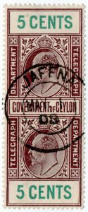 (I.B) Ceylon Telegraphs : 5c (Not Colombo)