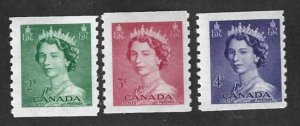 Canada Scott #331-333 Mint NHQueen Elizabeth II Vertical Coils  2020 CV $6.50
