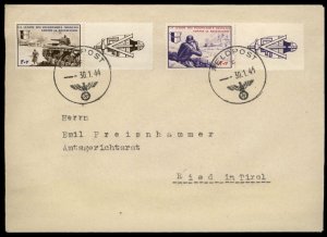 3rd Reich Germany French Legion Vignette Donation Stamp Feldpost Cover 96482