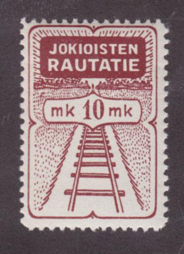 Finland HS 19 MLH. 1930 10mk Jokioinen Railway Stamp