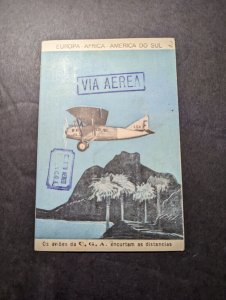 1929 Brazil Airmail Postcard Cover Bahia to Montevideo Uruguay