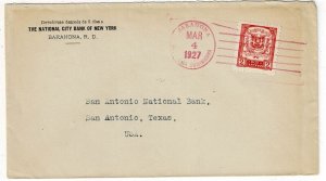 Dominican Republic 1927 Barahona cancel in red on cover to the U.S.