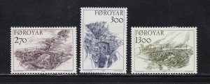 Faroe Island stamps #149 - 151, MH, complete set