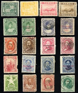 Hawaii Stamps Lot Of 20 Early Mint and Used