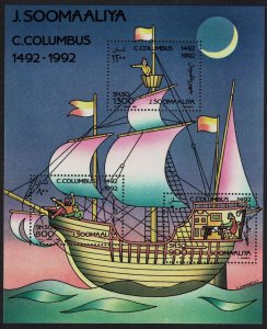 Somalia Columbus Ship Discovery of America MS 1992 MNH MI#Block27A