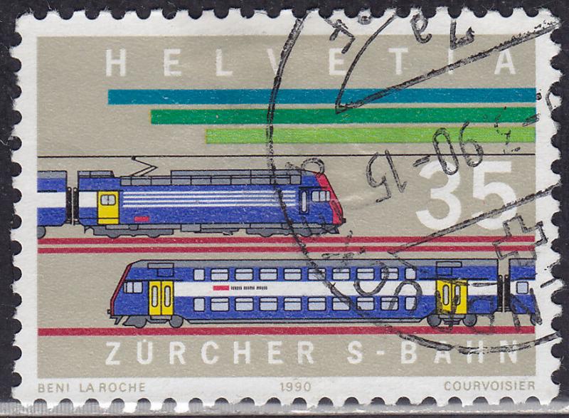 Switzerland 857 USED 1990 Urban Railway System 35c