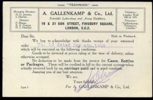 1925 Postal Stationery Advertising Post Card KGV Electric Lab Furnances