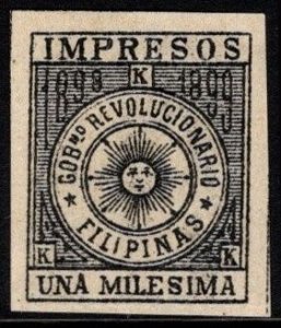 1898-99 Philippines Scott #- PHYP1 1 Milesima Revolutionary Government Newspaper
