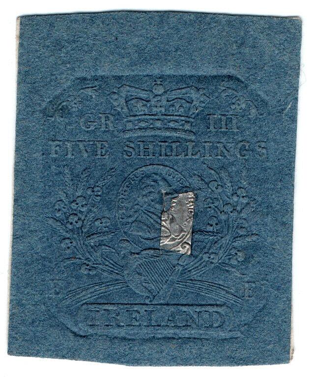 (I.B) George III Revenue : Ireland Impressed Duty 5/-