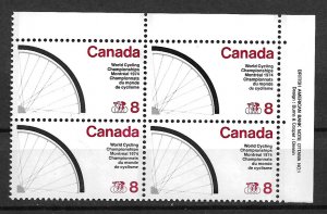 1974 Canada 642 World Cycling Championships, Montreal MNH PB4