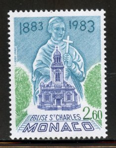 Monaco 1370 MNH, St. Charles Church Centennial Issue from 1983.