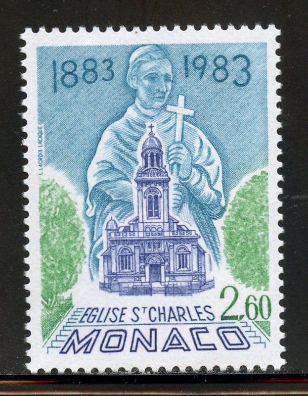 Monaco 1370 MNH, St. Charles Church Centennial Issue from 1983.