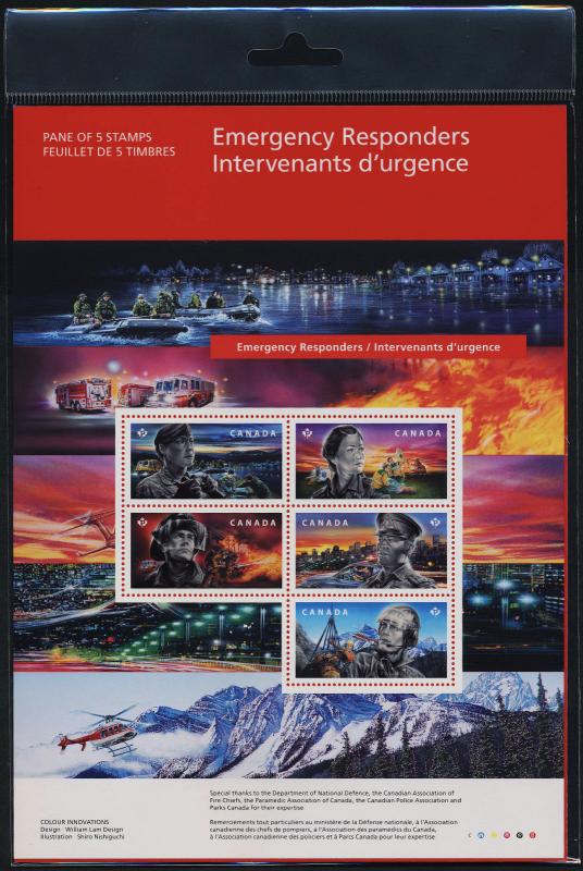 Canada 3123 Sheet MNH Emergency Responders, Police, Helicopter, Firefighter