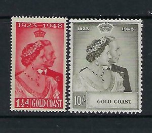 GOLD COAST  SCOTT #142-43 1948 GEORGE VI SILVER WEDDING- MINT LH (LOW VALUE HR)