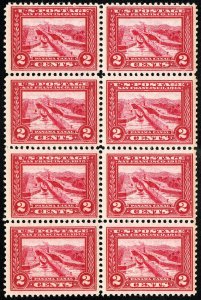 US Stamps # 398 MNH XF Block Of 8 Post Office Fresh Mint State Showpiece